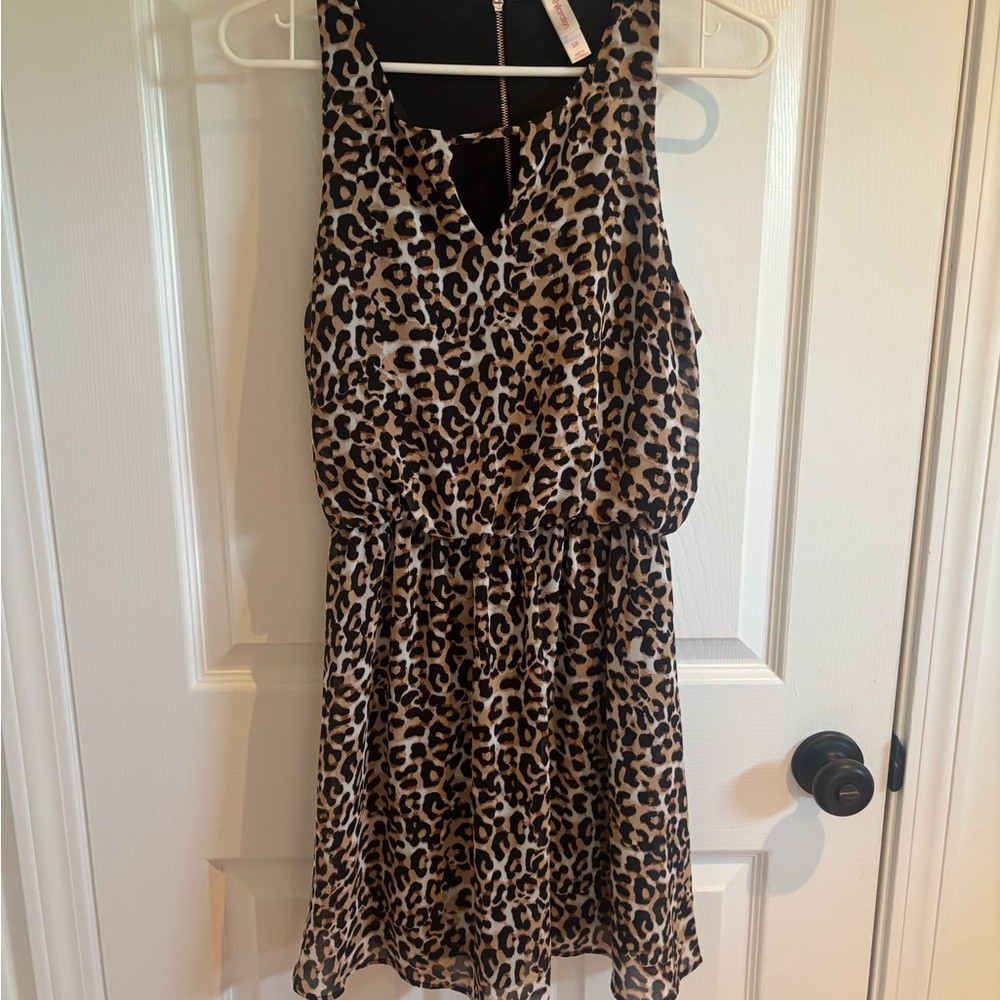 Leopard Print Sleeveless Dress